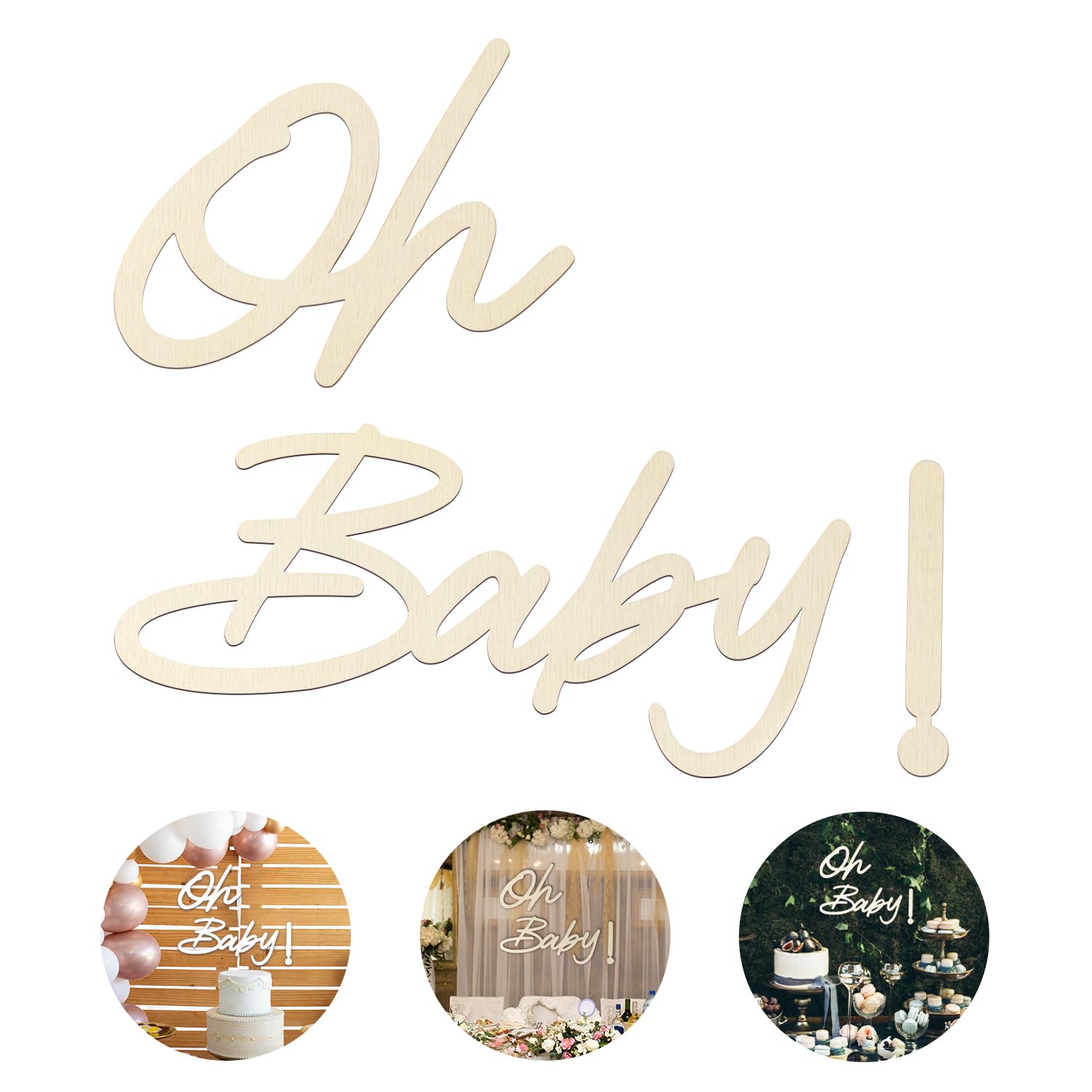 Hongma rustic wooden Oh Baby sign backdrop for warm baby shower photos