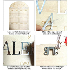 Hongpar neutral-stain milestone board highlighting gender-neutral nursery decor fit.