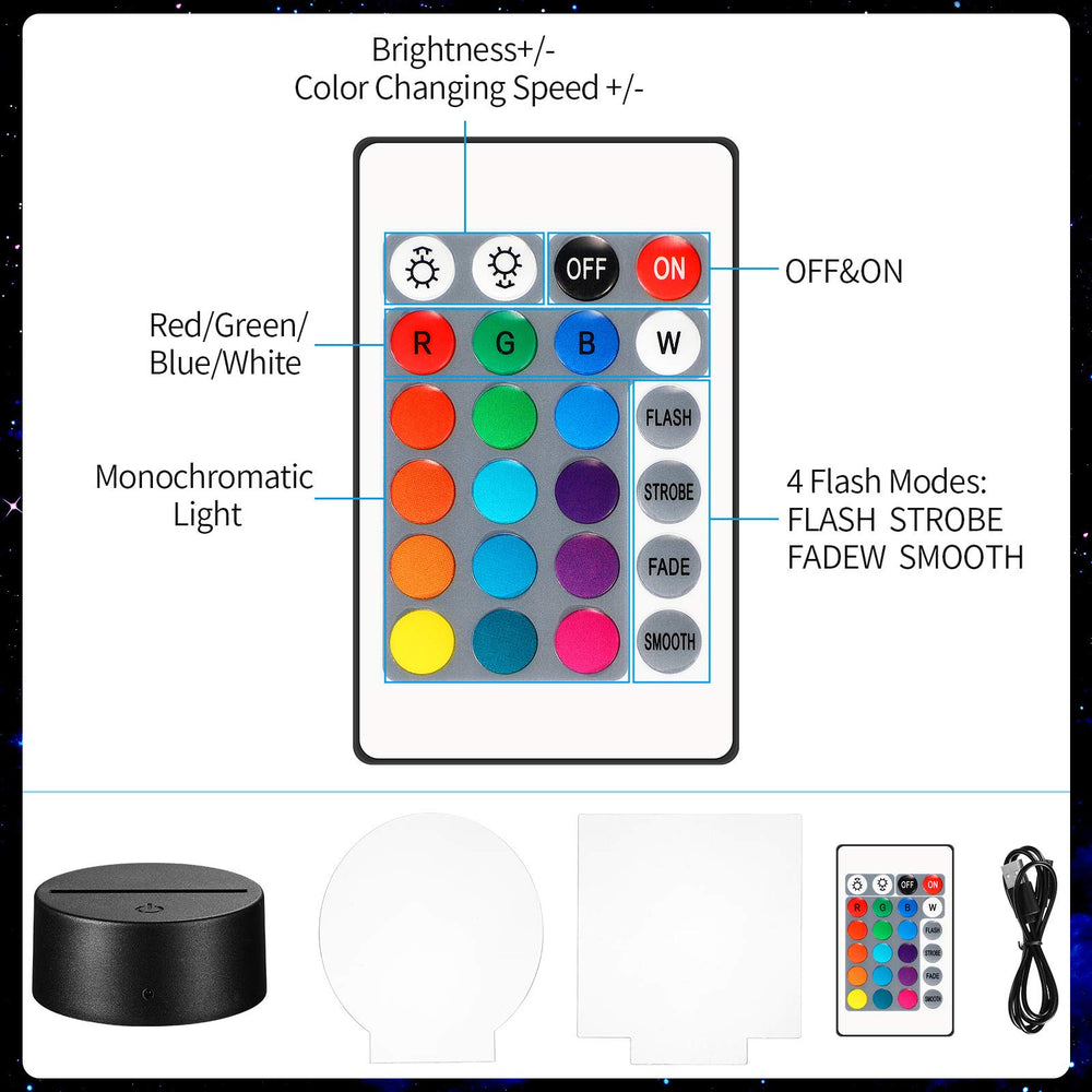 Honoson USB cable and battery option powers the night light base