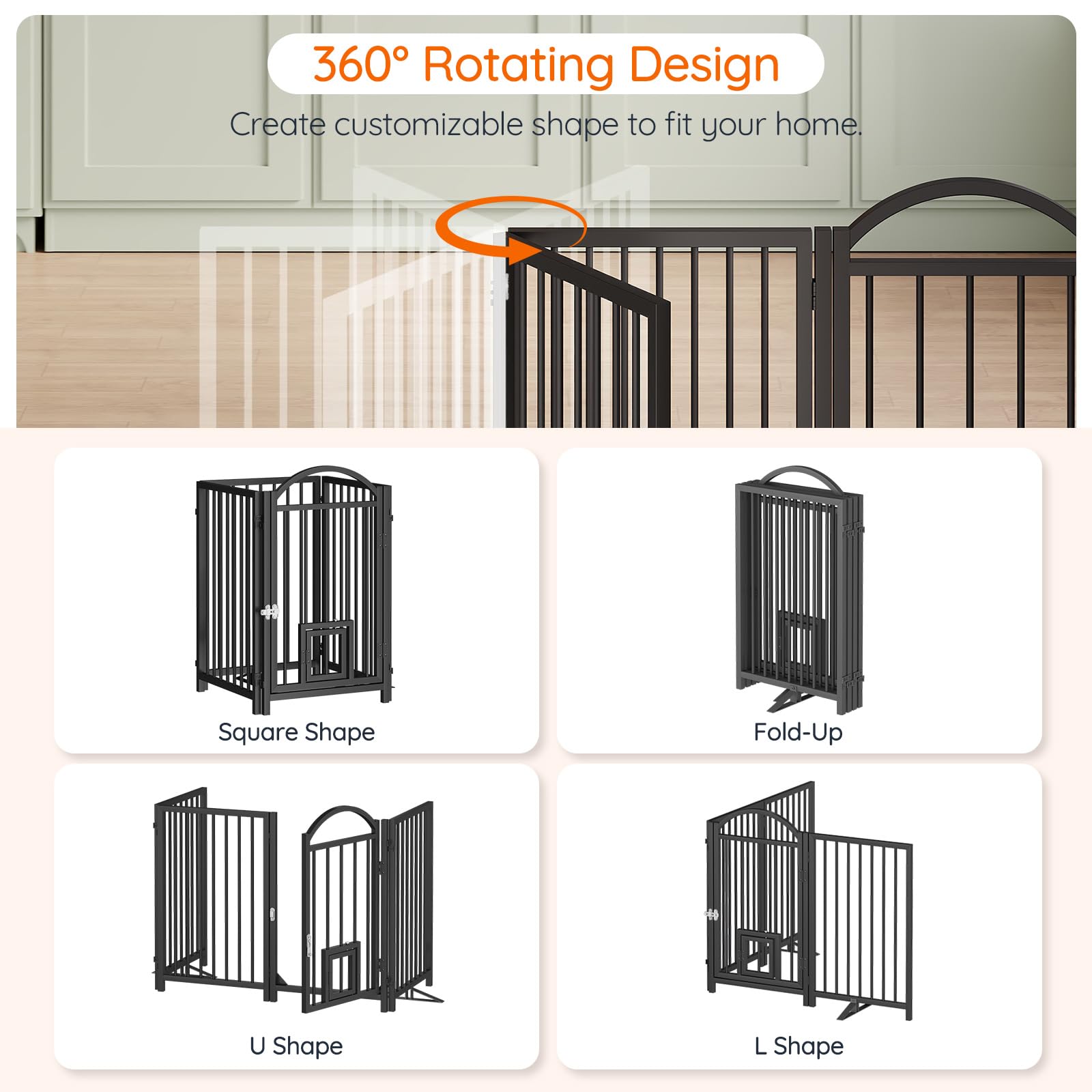 HOOBRO metal-frame gate highlights chew-resistant durability for daily use