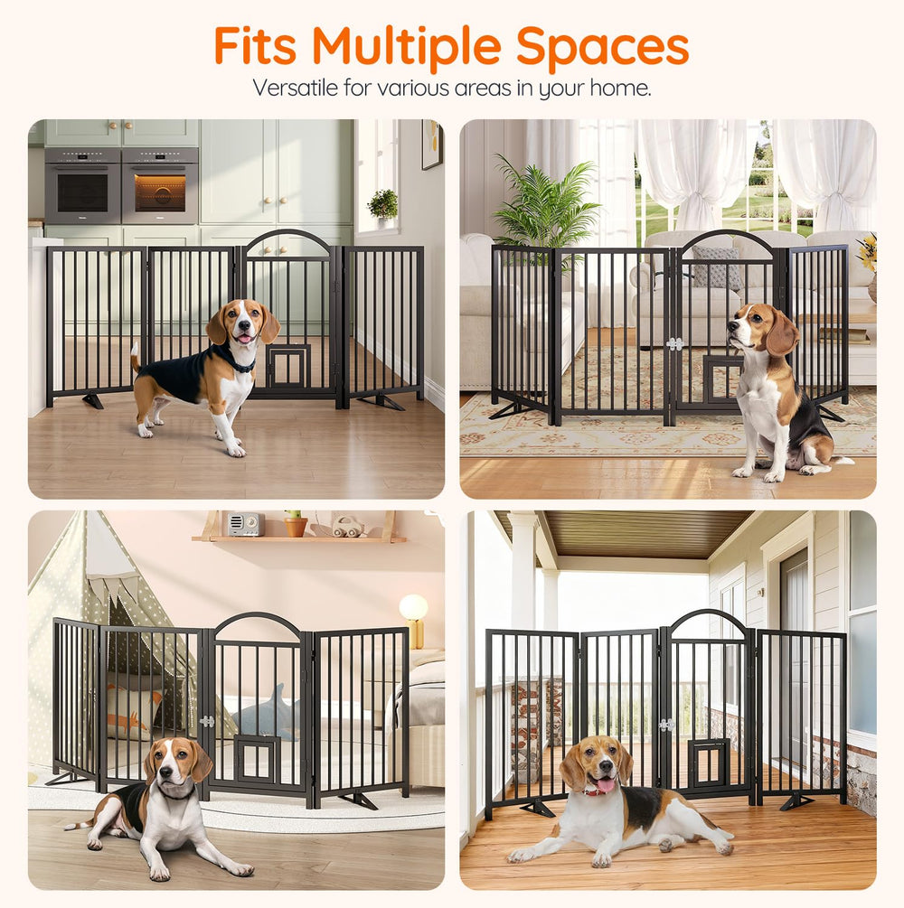 HOOBRO 4-panel gate unfolded into Z shape demonstrates versatile barrier layout