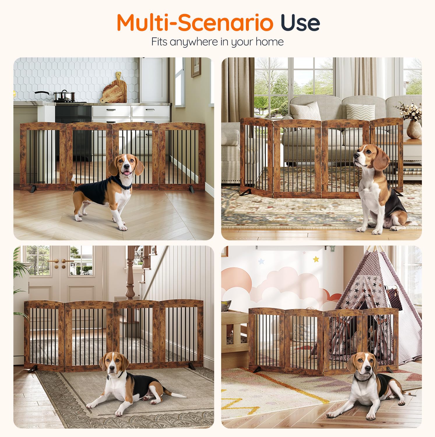 HOOBRO dog gate 360° hinges closeup showing versatile rotation