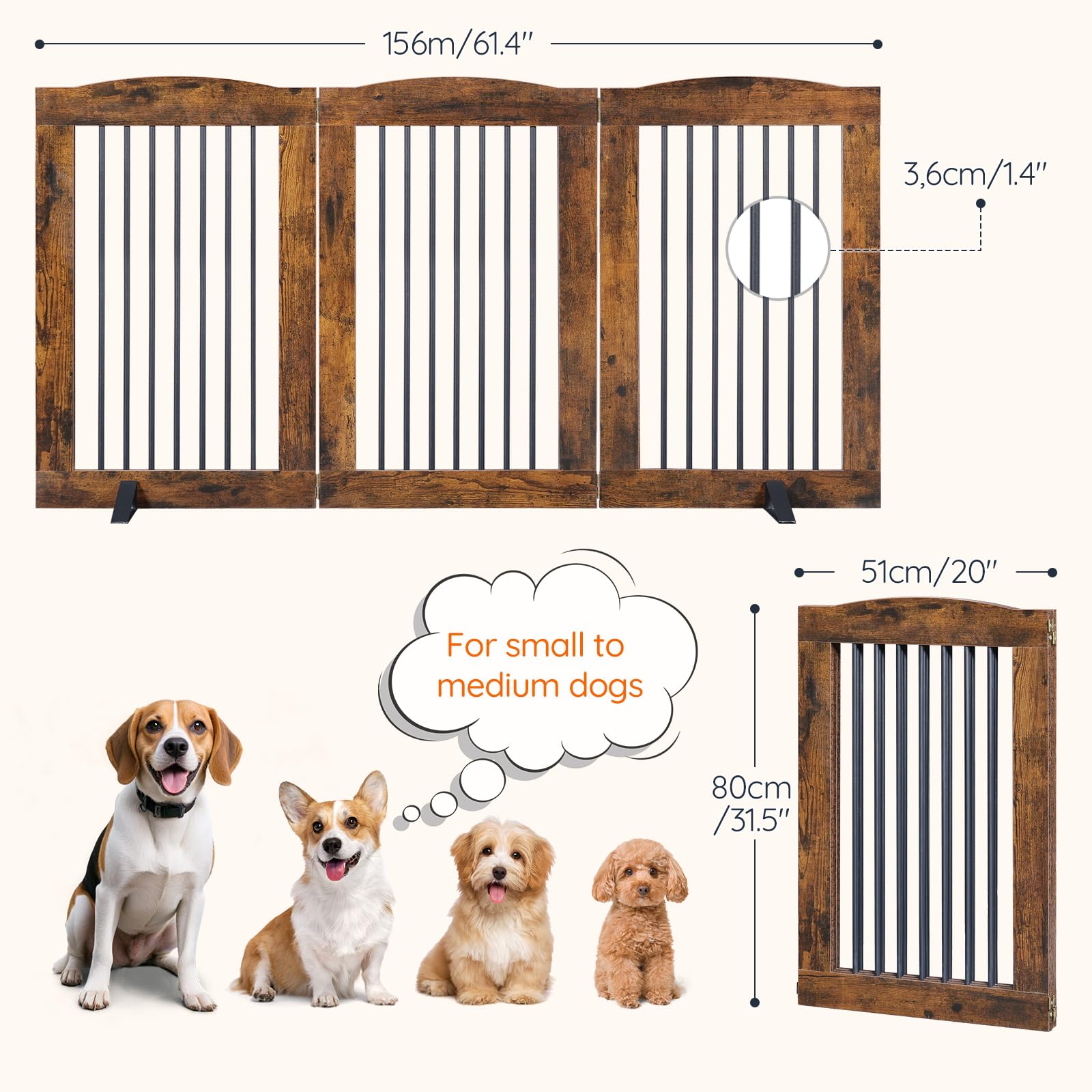 HOOBRO adjustable-width design fits openings from 20 to 61.4 inches.