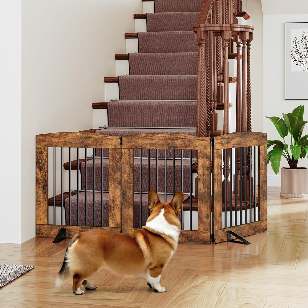 HOOBRO Indoor Dog Gate base supports add stability on hard floors