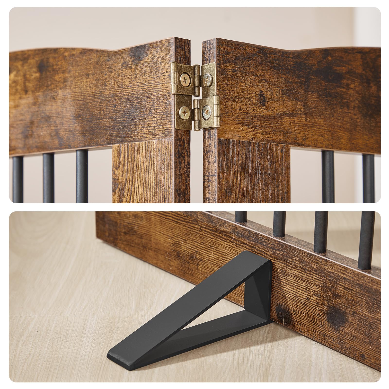 HOOBRO foldable fence stores under furniture when not in use.