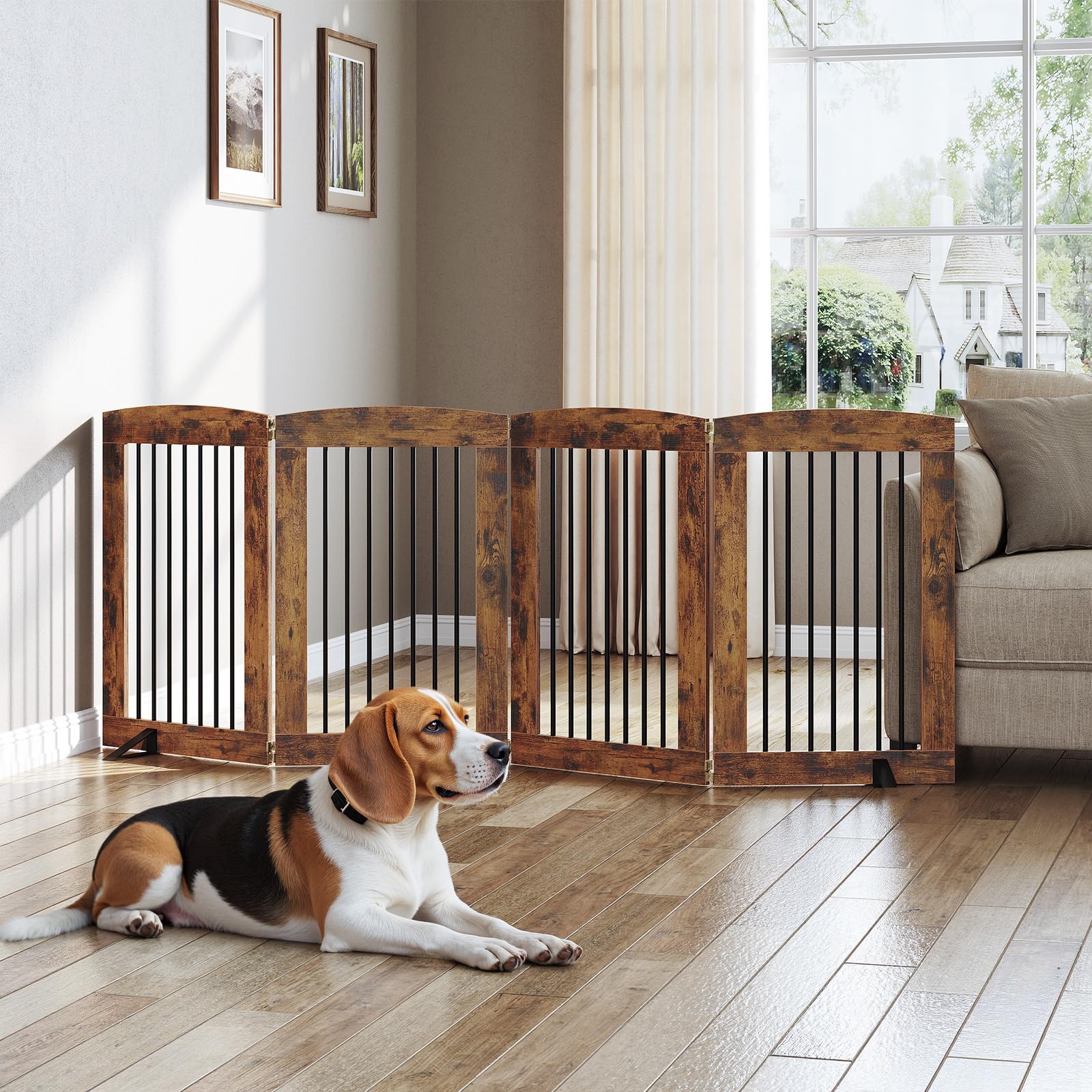 HOOBRO 4-panel gate fully expanded blocks living area