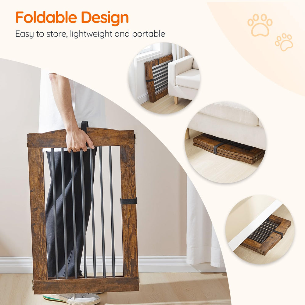 HOOBRO rustic brown finish complements home decor while keeping pets contained.