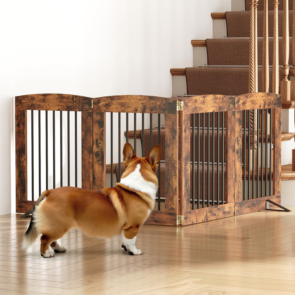 HOOBRO rustic brown finish complements home decor while guiding pets.