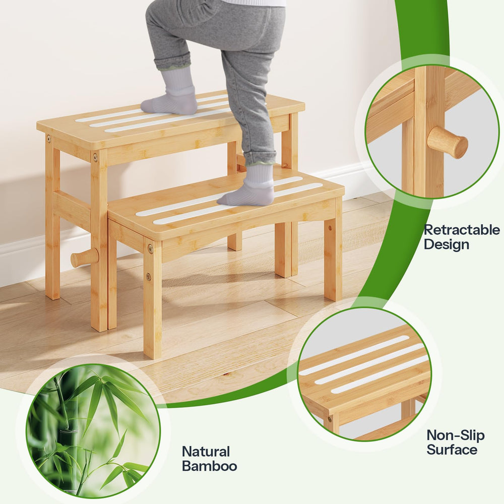 HOOBRO step stool 2-in-1 design supports potty training and handwashing rituals.