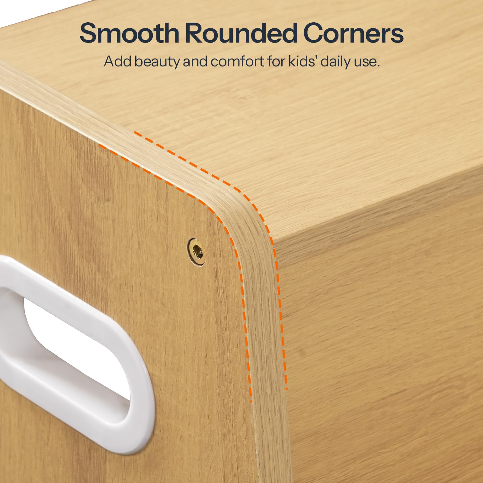 HOOBRO wooden stool complements any decor while offering easy cleaning.
