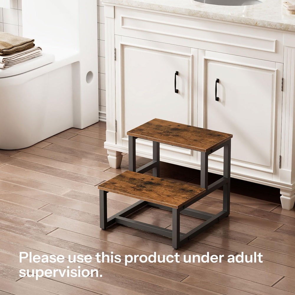 HOOBRO Kids Step Stool weight capacity up to 200 lb reflected in label.