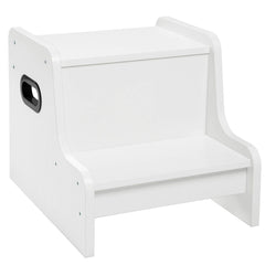 HOOBRO Step Stool two-step white front view for easy reach