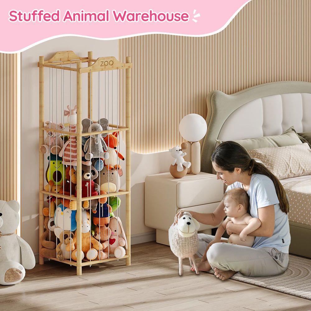 HOOBRO bamboo storage fits nursery decor with natural color and clean lines