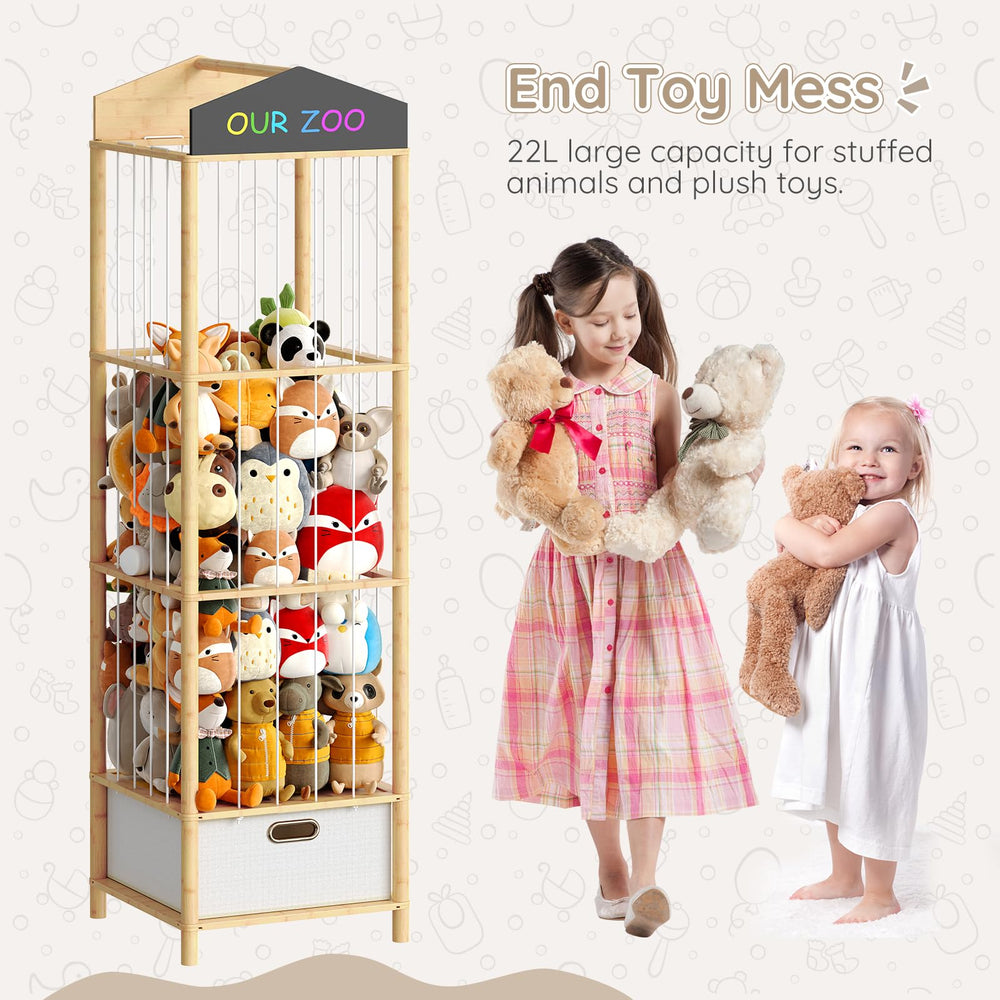 HOOBRO natural bamboo frame emphasizes durability and kid-friendly rounded edges.