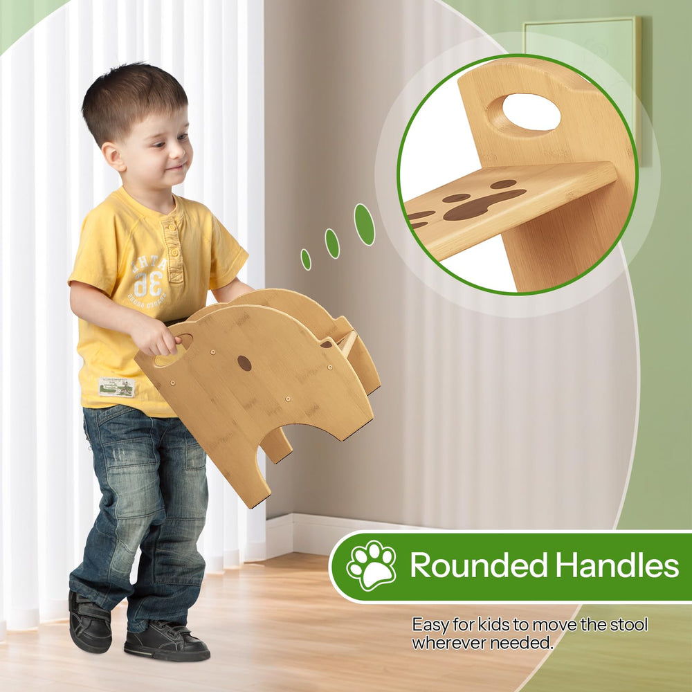 HOOBRO step stool handles offer stable grip for kids.