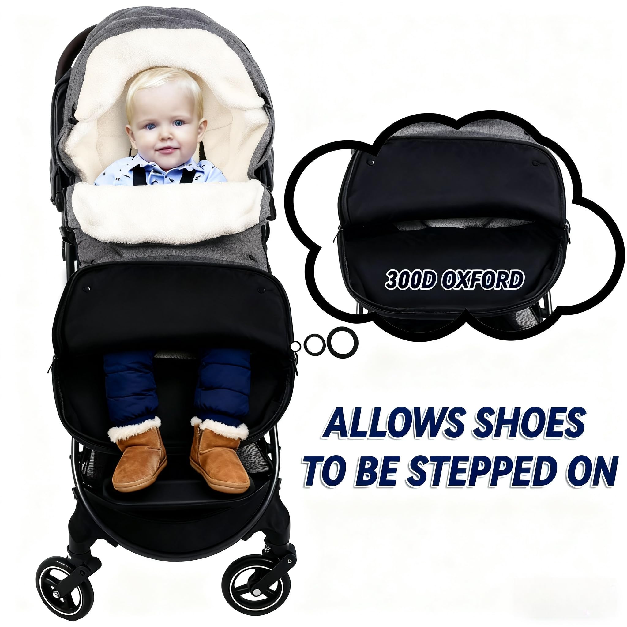 HOOGEE newborn-to-toddler footmuff fits long-term use and growing needs