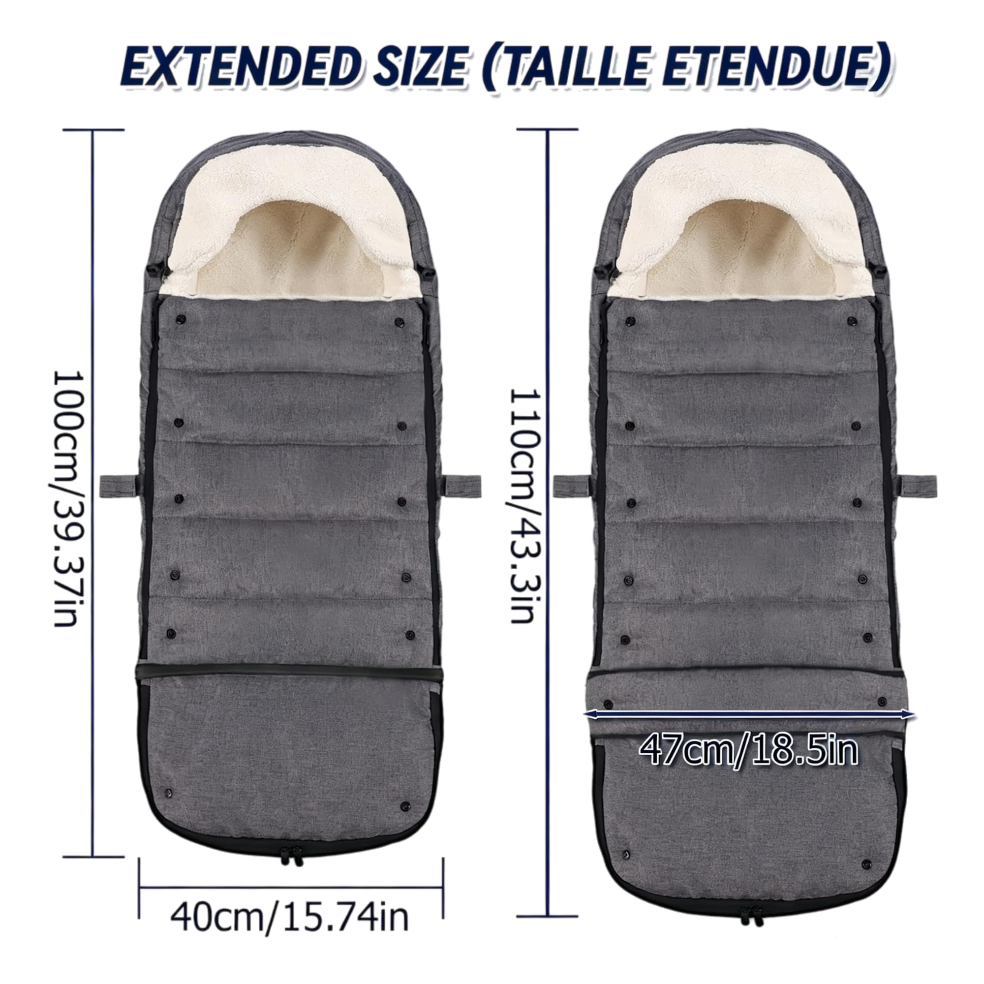 HOOGEE universal compatibility footmuff fits most strollers for versatile winter use