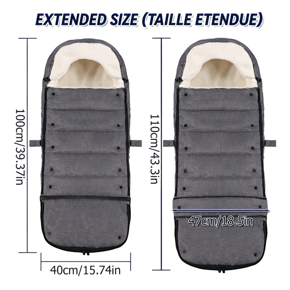 HOOGEE universal compatibility footmuff fits most strollers for versatile winter use