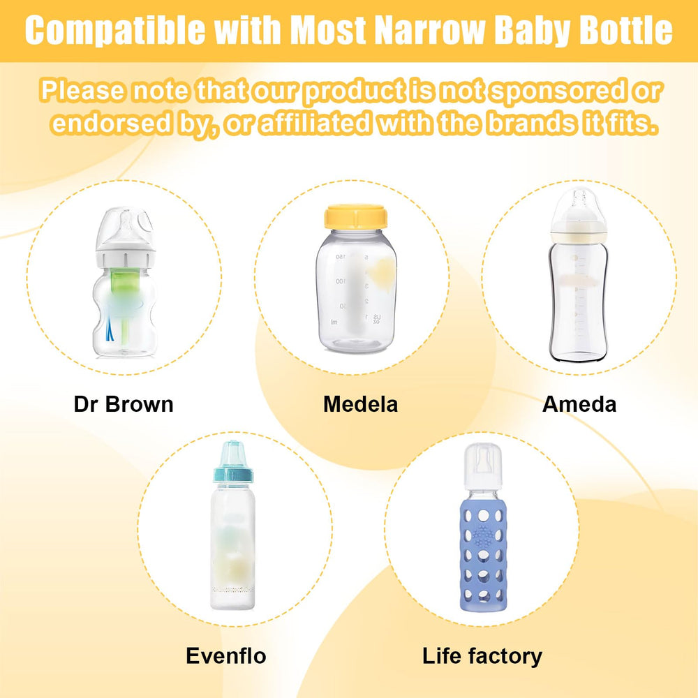 Hoohnnaa bottle cap fits Medela bottles securely for travel storage.