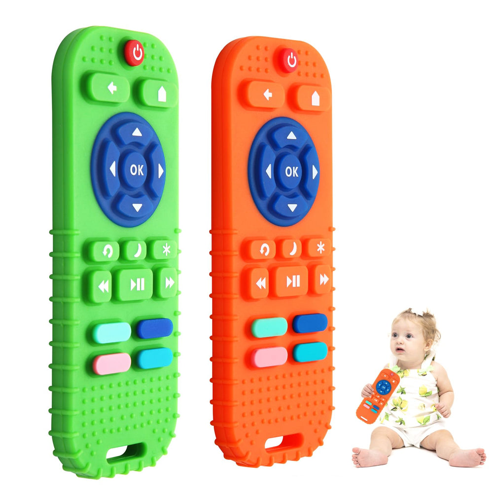 Hooku baby teether remote design engages curiosity while soothing tender gums.