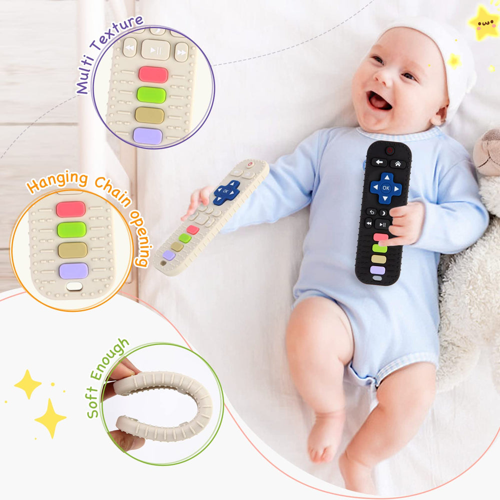 Hooku bright colors teether supports color recognition and sensory development.