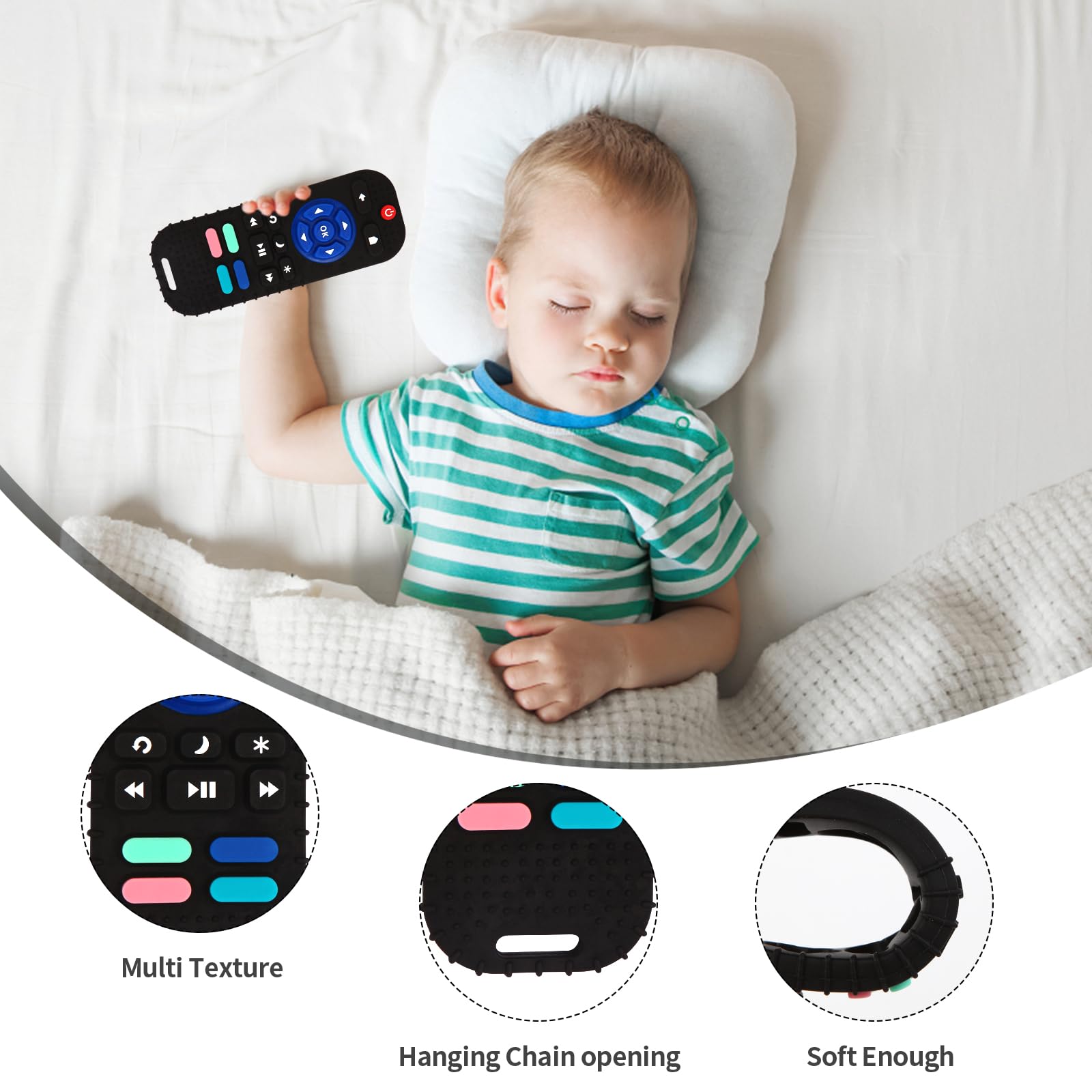 Hooku teether with easy grip shape for tiny hands.