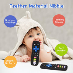 Hooku silicone teether in bright colors supporting color recognition