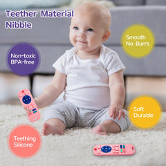 Hooku teether with bright colors to stimulate visual recognition