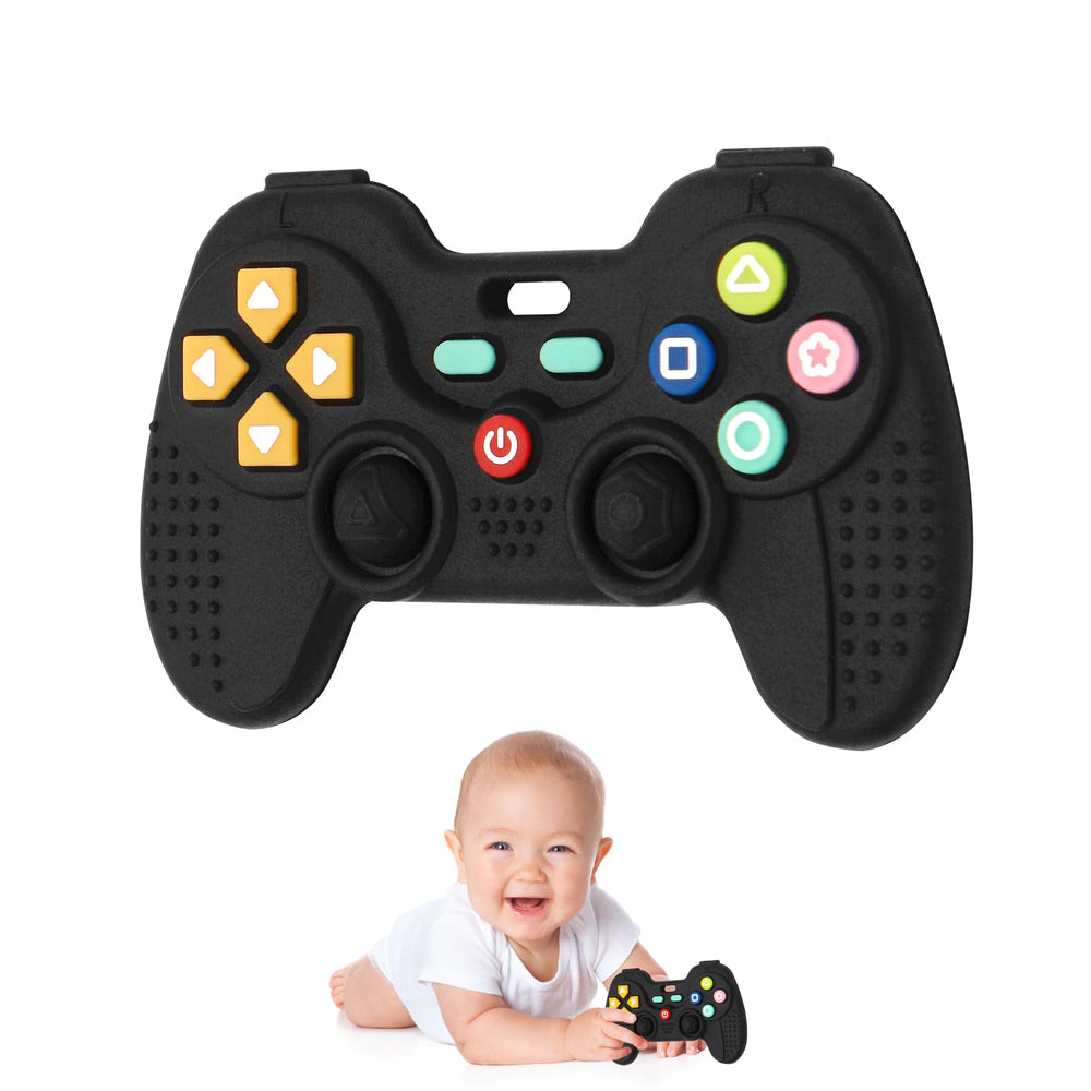 Hooku silicone teether remote control helps curious babies explore while soothing gums.