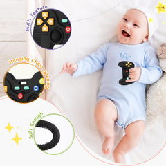 Hooku teether texture close-up for gum massage and soothing relief.