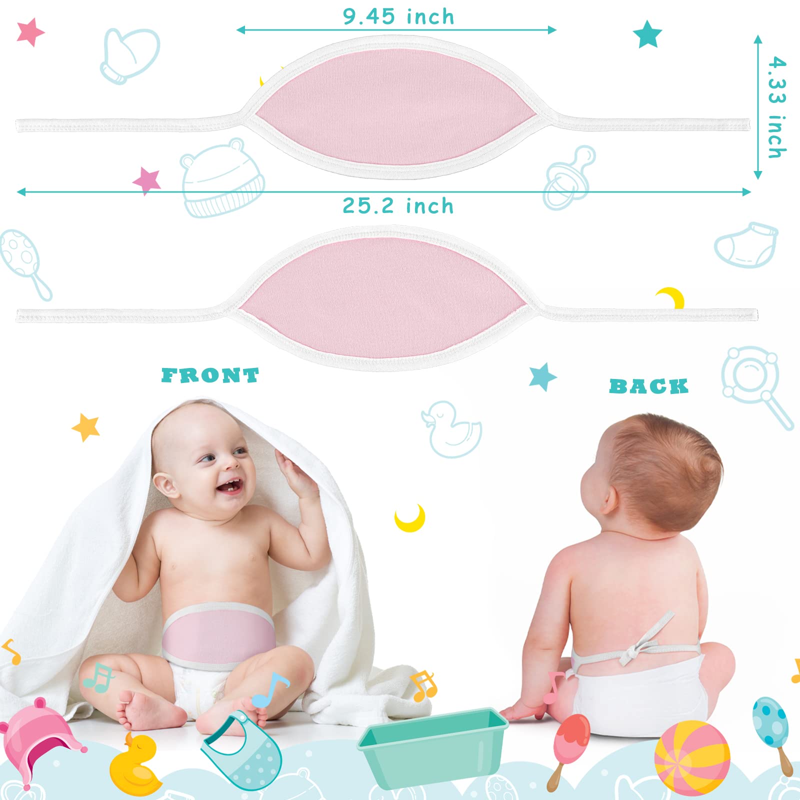 Hoolerry 8pcs blue belly band pack offers cozy comfort during naps