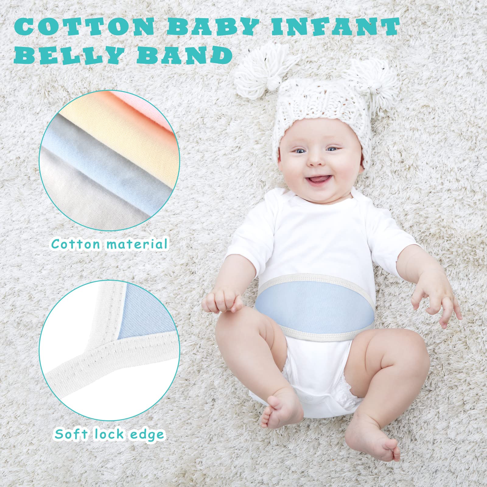 Hoolerry 8pcs pink belly band pack adds cute sleep-time styling