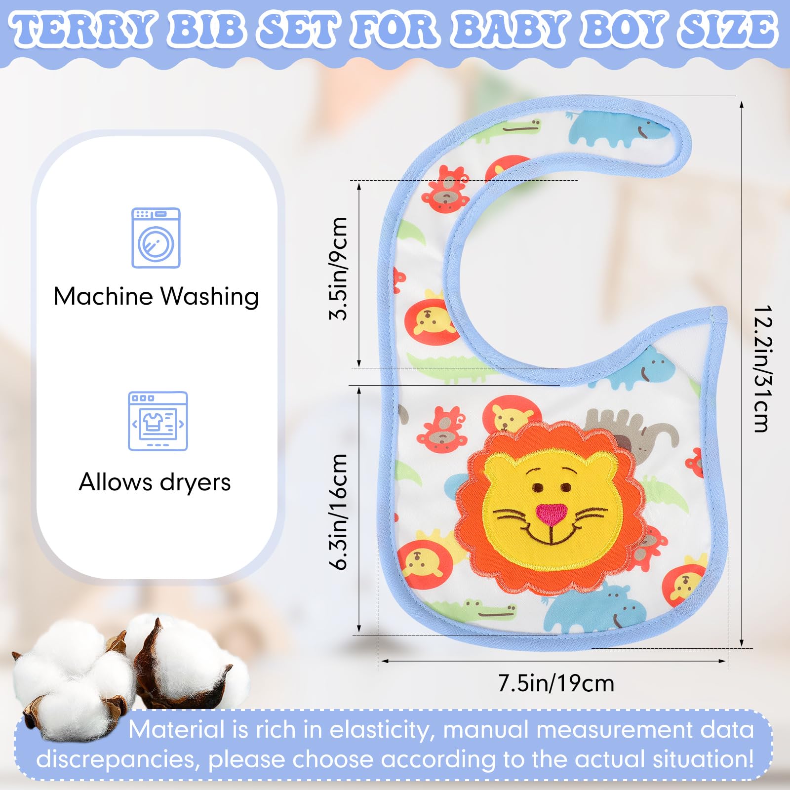 HooLing bib in soft cotton-poly fabric feels gentle on skin.