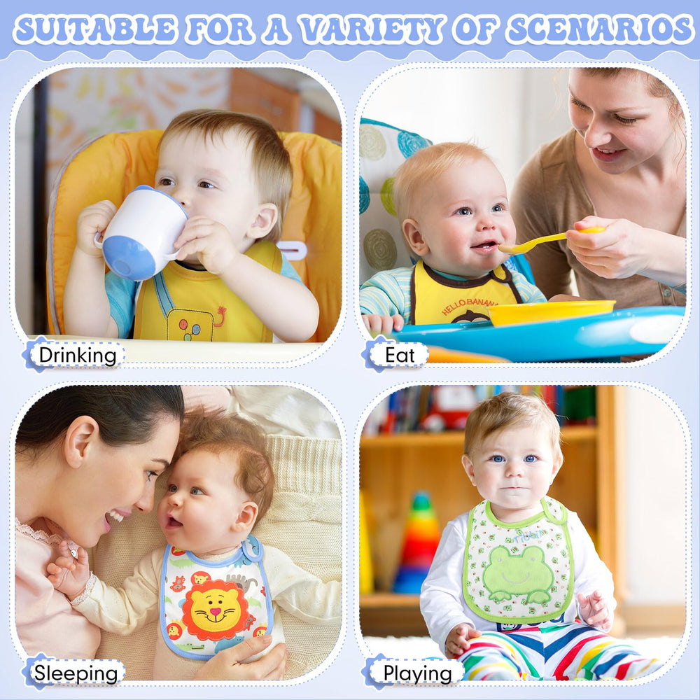 HooLing bibs come in colorful animal patterns to hide messes.