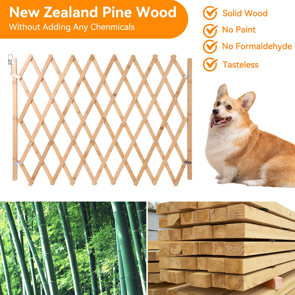 Hoomall portable dog gate folded for easy storage in a closet