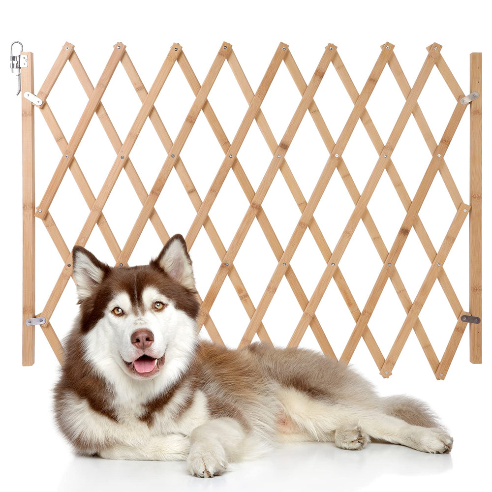 Hoomall retractable pet gate in doorway provides safe separation for pets