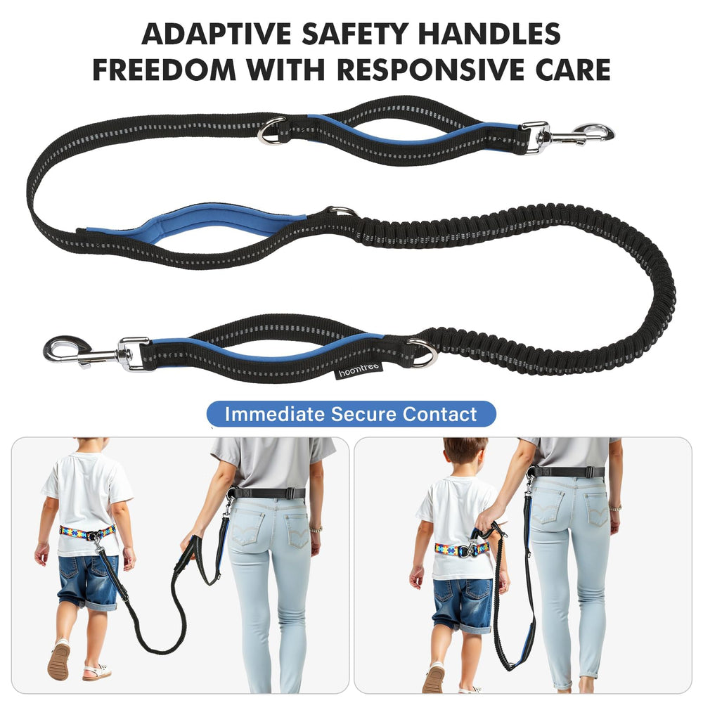 HOOMTREE waist leash features durable bungee core cushions sudden pulls for comfort.