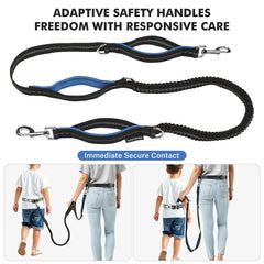 HOOMTREE waist leash features durable bungee core cushions sudden pulls for comfort.