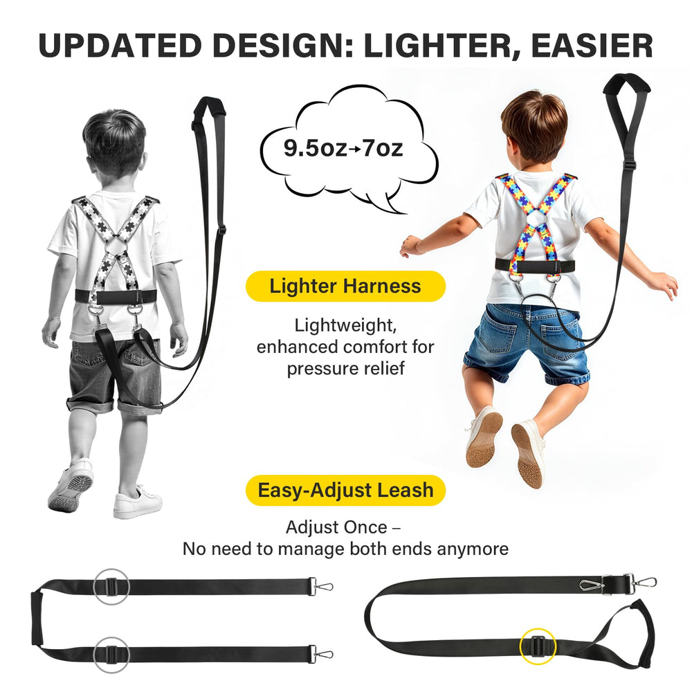 HOOMTREE safety harness back view with tether attachment for safe roaming.