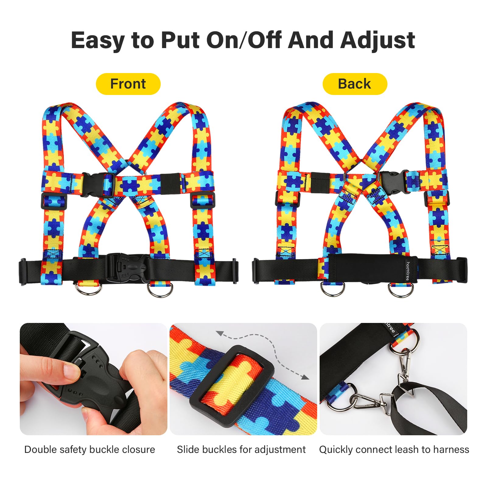 HOOMTREE safety harness grab-handle close-up showing soft, quick-grab control.