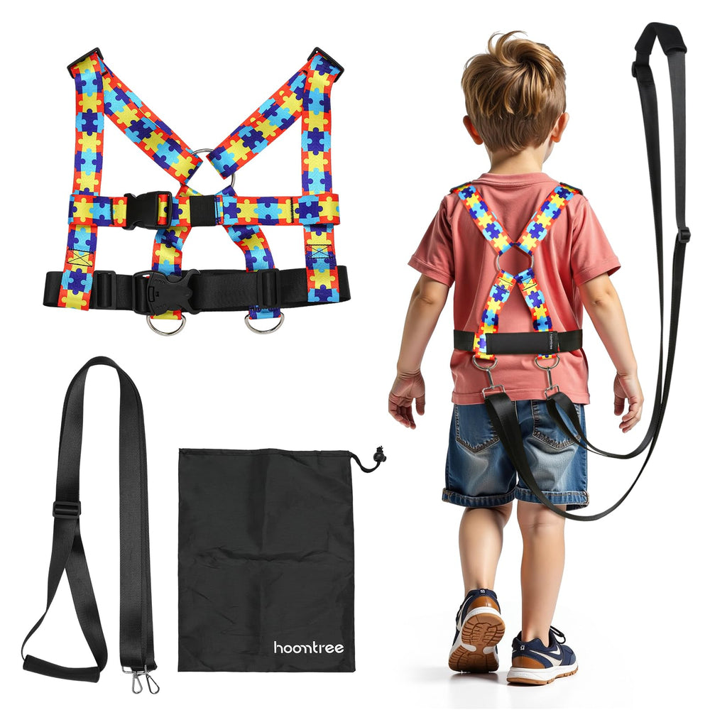 HOOMTREE safety harness puzzle-pattern aids recognition for calmer outings.