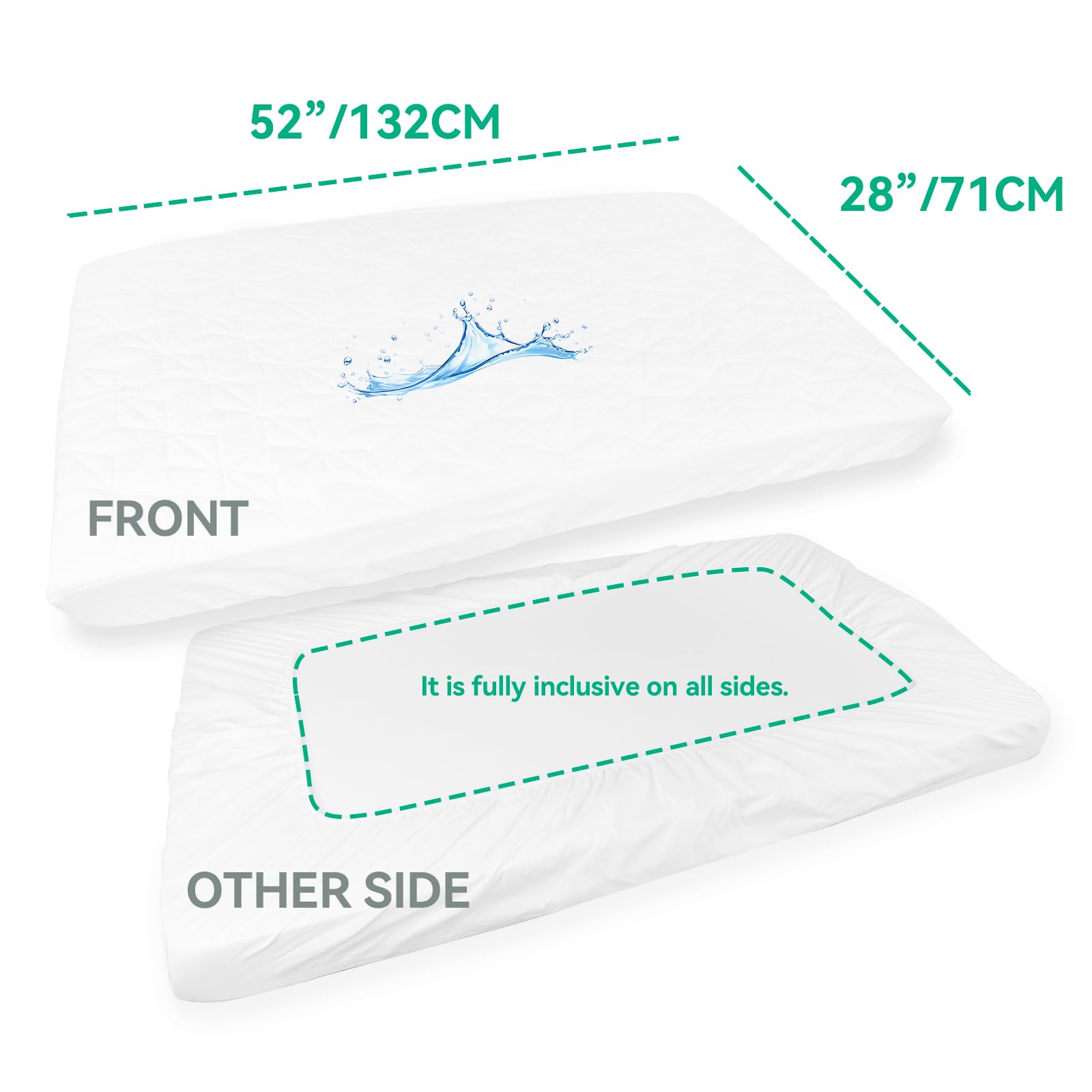 Hoonmeyeje TPU substrate, side view highlights 100% waterproof backing.