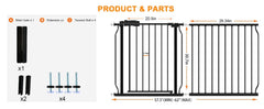 HOOOEN extra-wide gate stretched to 57-62 inches for doorways and halls.