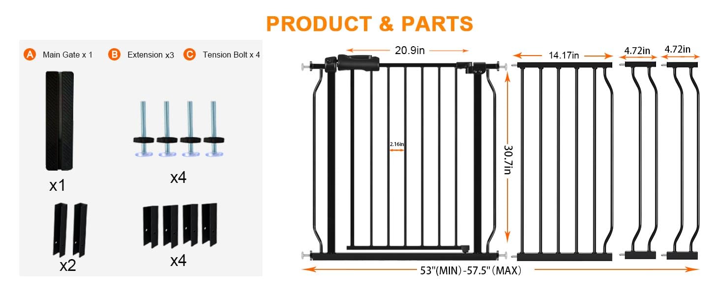 HOOOEN baby gate in stair use illustrates secure hallway safety