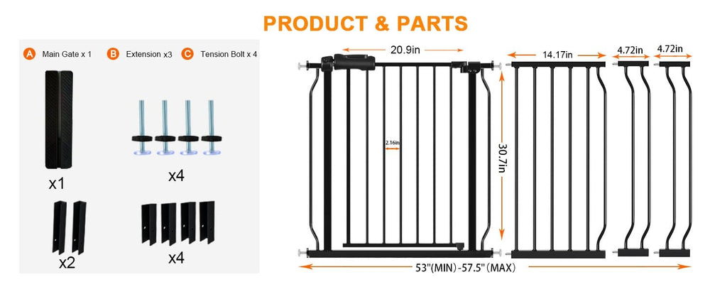HOOOEN baby gate in stair use illustrates secure hallway safety