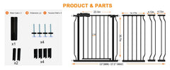 HOOOEN baby gate in stair use illustrates secure hallway safety