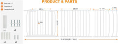 HOOOEN baby gate swing door allows hands-free passage during chores.