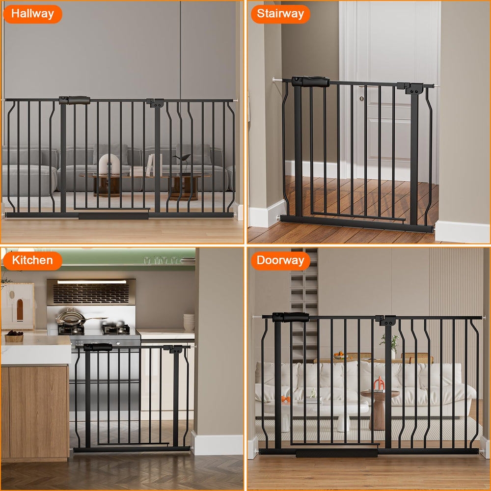 HOOOEN durable metal gate offers sturdy safety for kids and pets