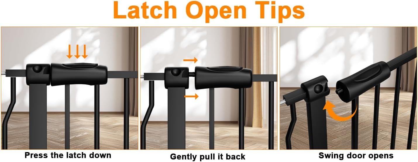 HOOOEN durable safety gate provides secure containment for kids and pets.