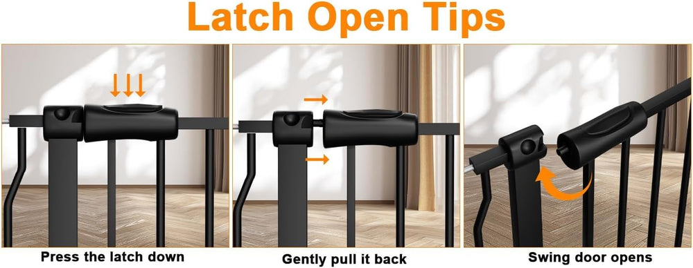 HOOOEN durable safety gate provides secure containment for kids and pets.